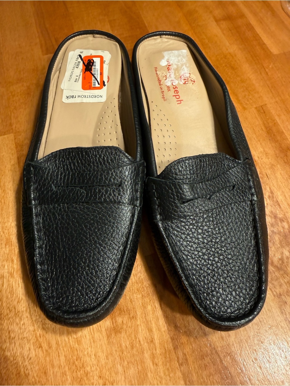 Marc Joseph Black Leather Slip-On Loafers for women’s size 6